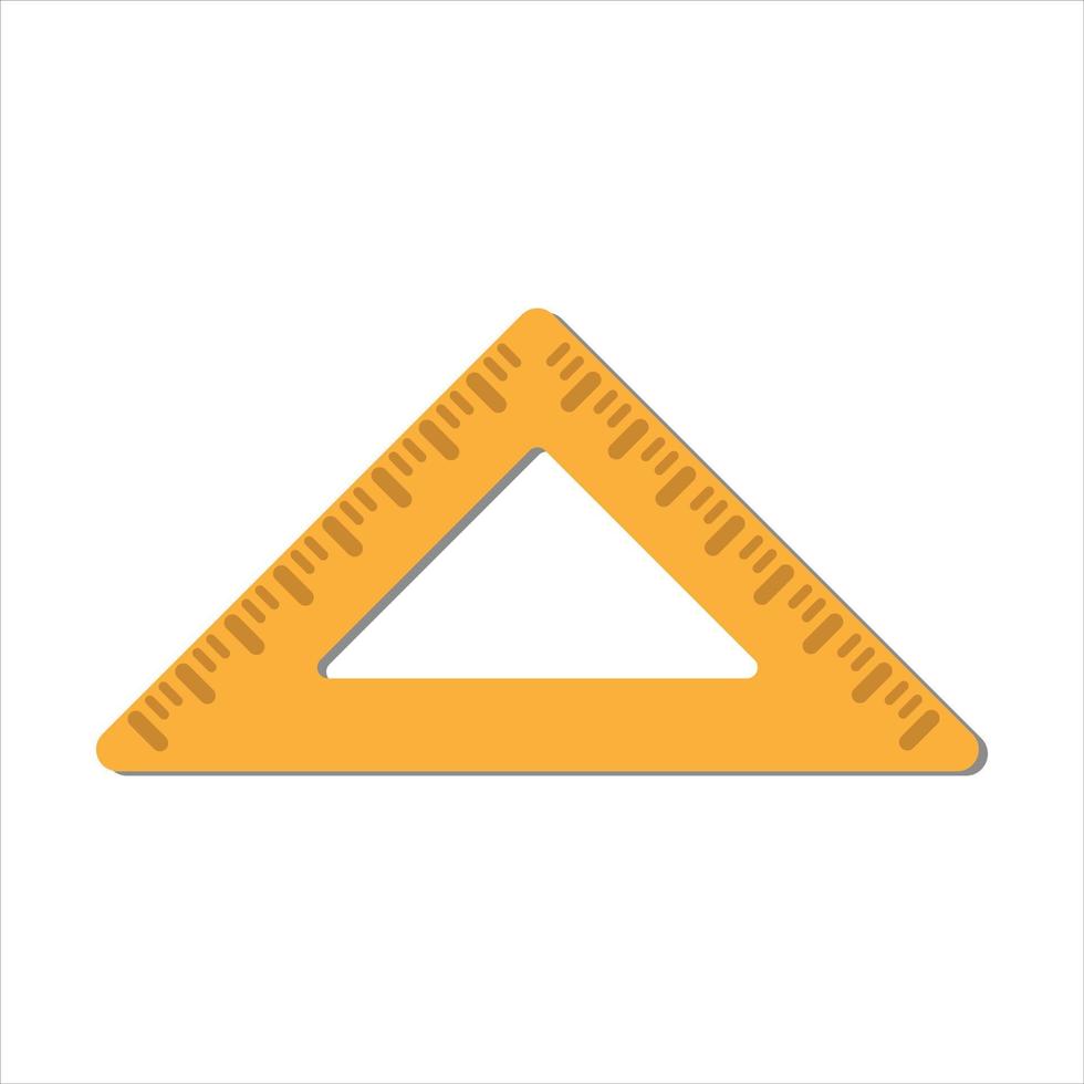 Triangle ruler. Measuring tool. Cartoon minimal style. Flat vector illustration