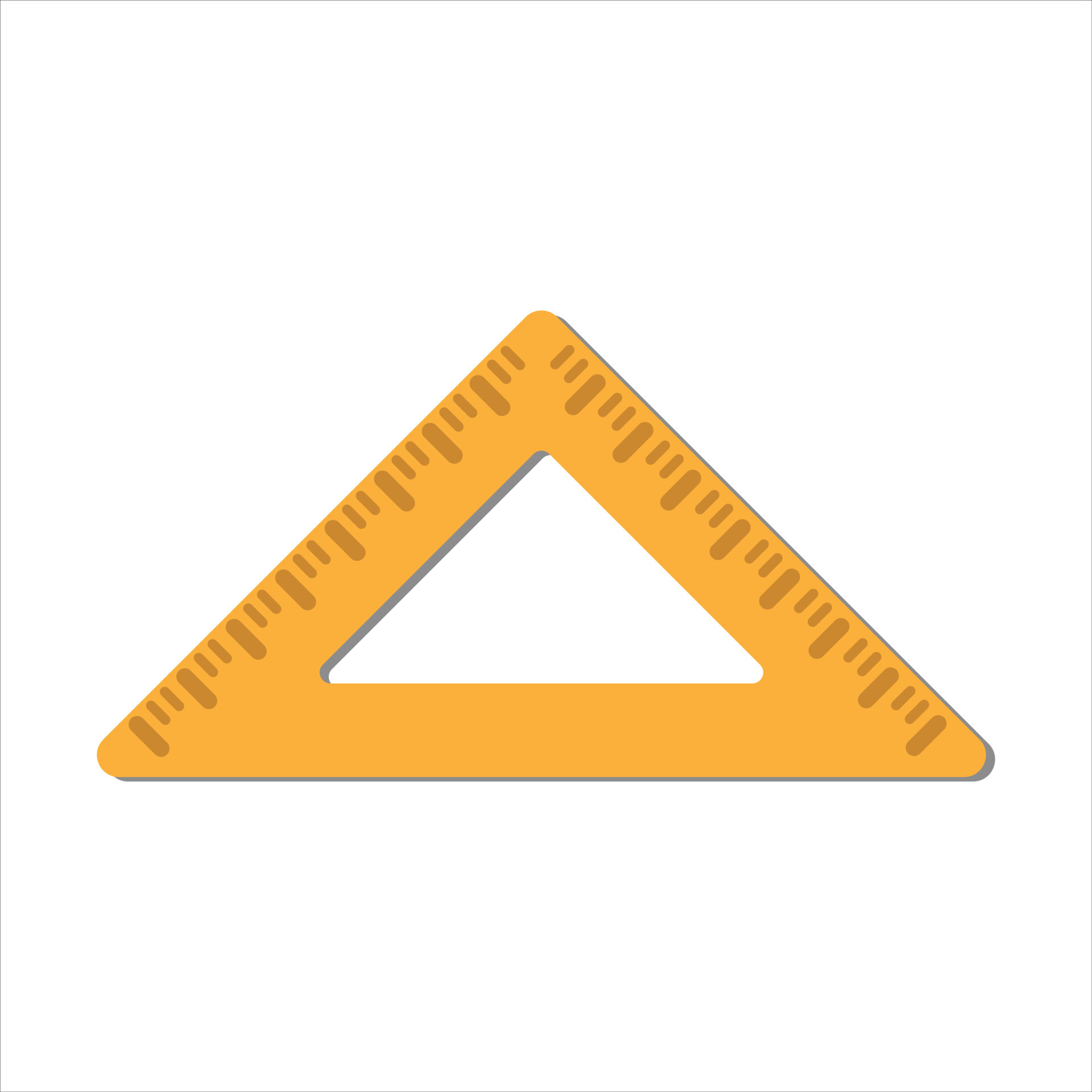 Triangle ruler. Measuring tool. Cartoon minimal style. Flat vector