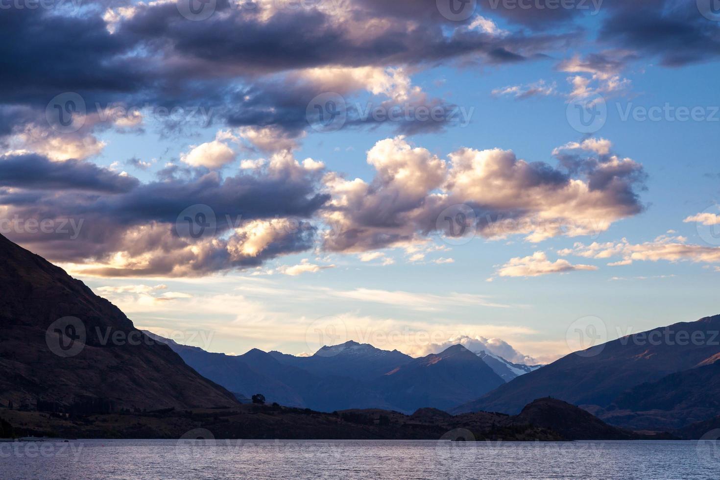 Evening sky at Lake Wanaka photo