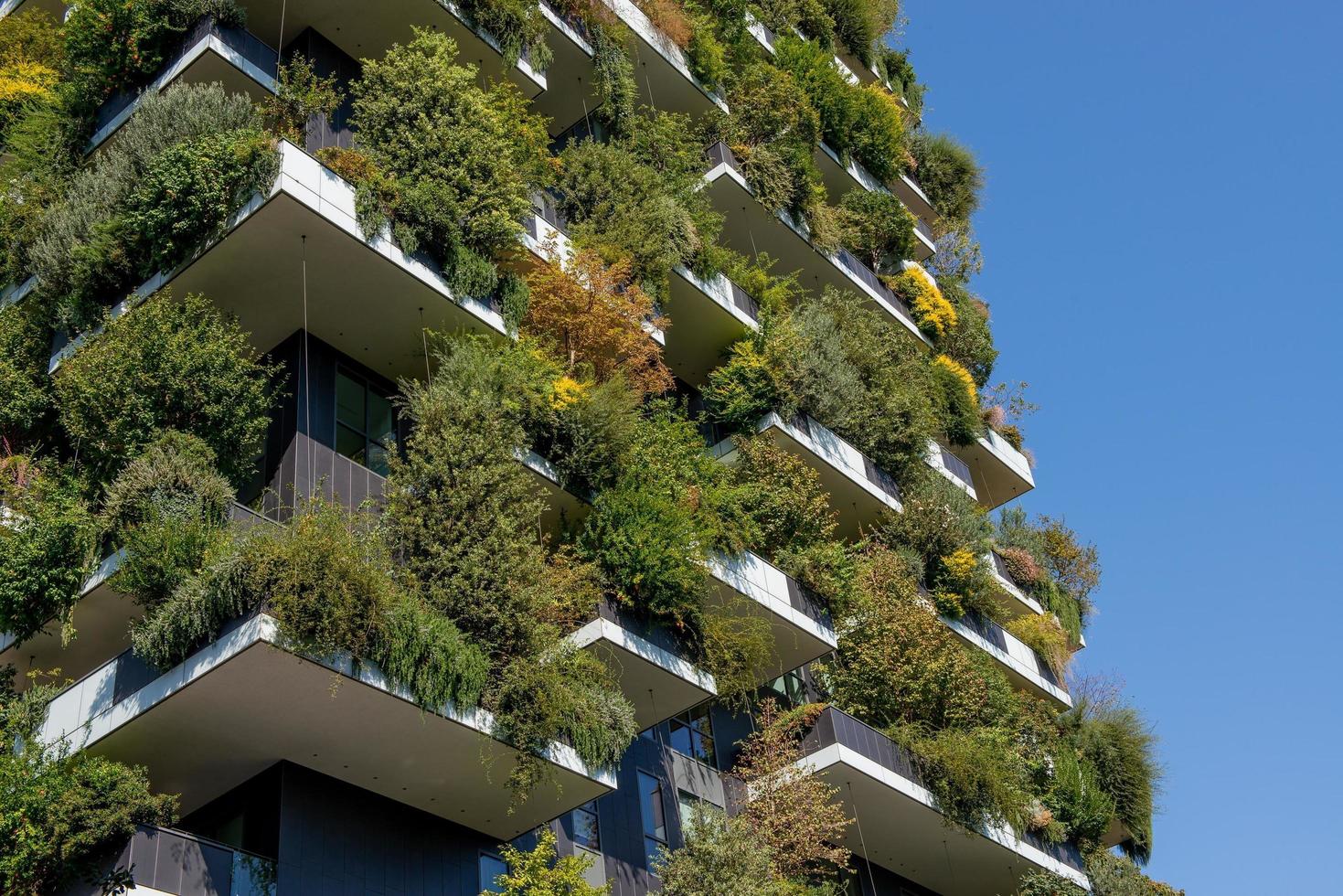 Milan Italy 2018 Vertical forest of Milan, the most innovative skyscraper in the world photo