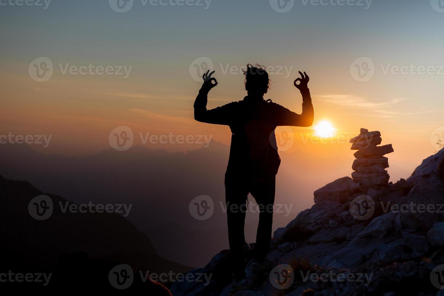 Girl going to the mountains photo