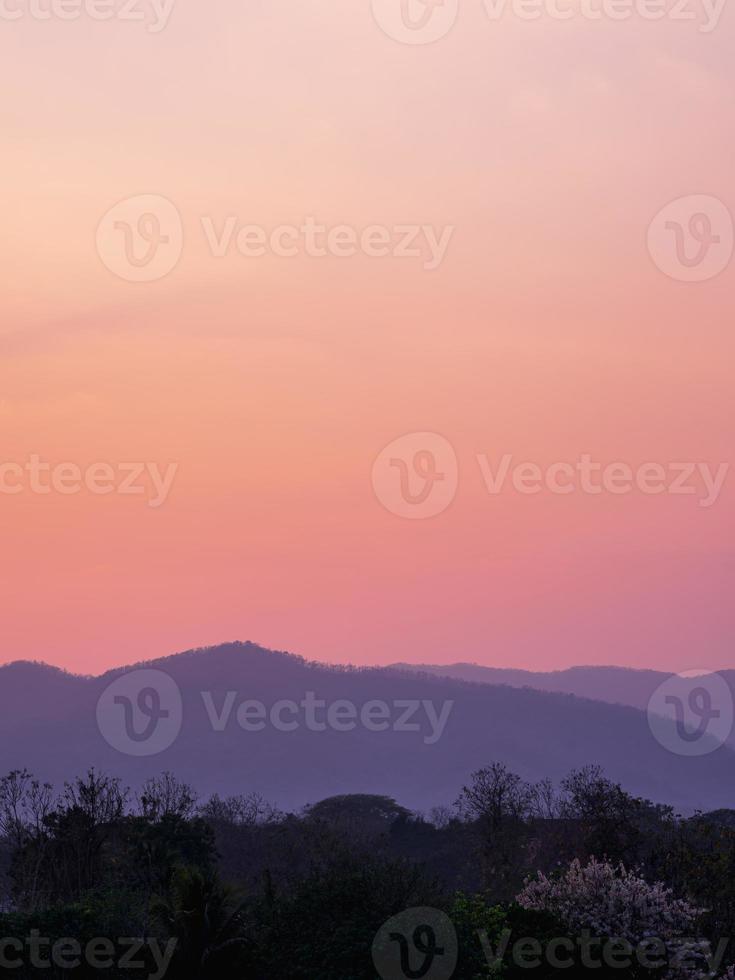 atmosphere before the sun rises on the mountain. photo