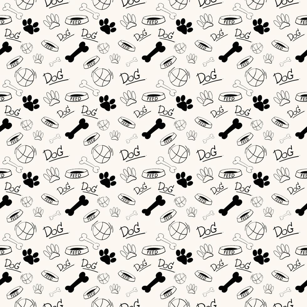 lindo perro y mascota cachorro vector patrón de fondo, patrón gráfico de tela de perro divertido. fondo de pantalla y portada de perro feliz