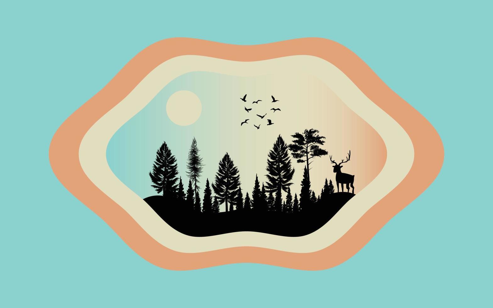 Landscape 2d art illustration vector