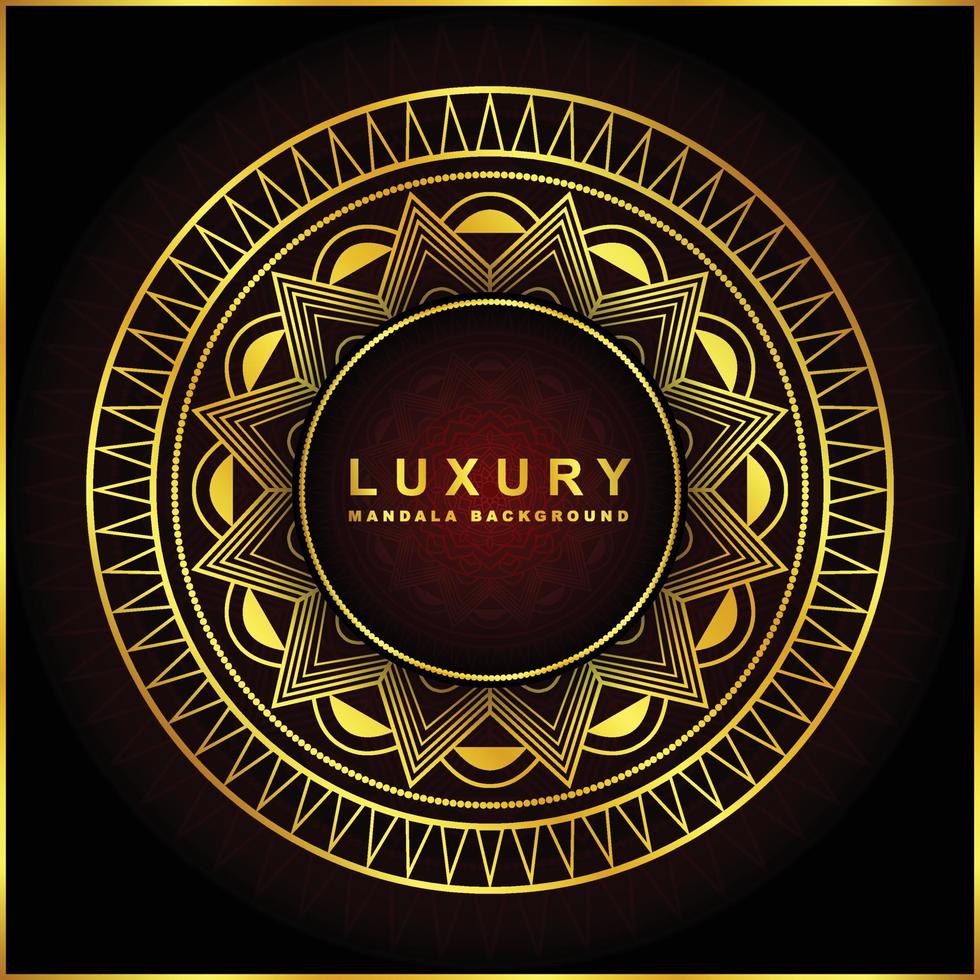 Abstract luxury mandala frame with golden color vector