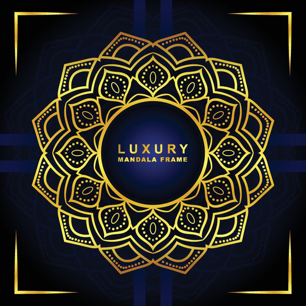 Abstract luxury mandala frame with golden color vector