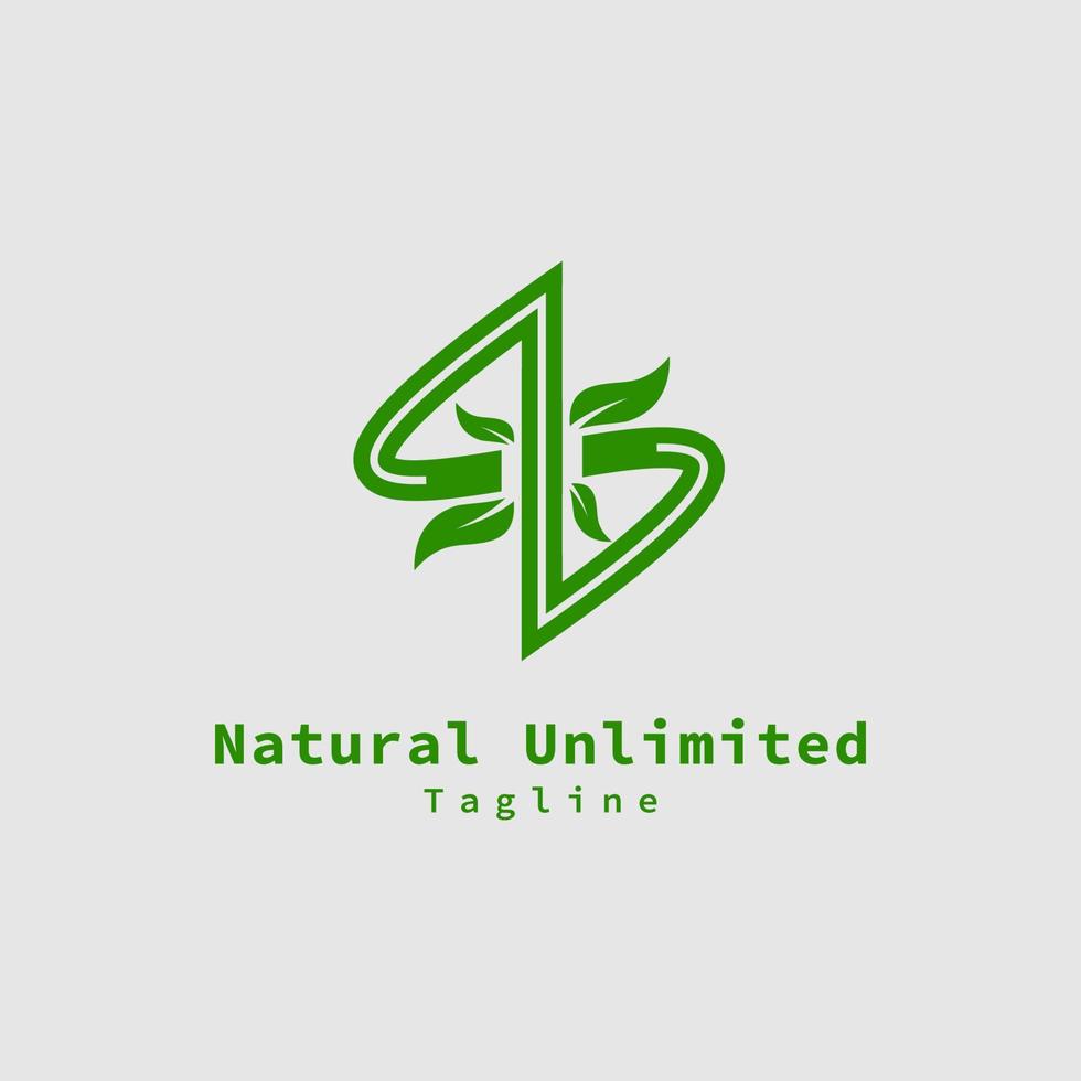 Natural and infinite NB lettering logo vector