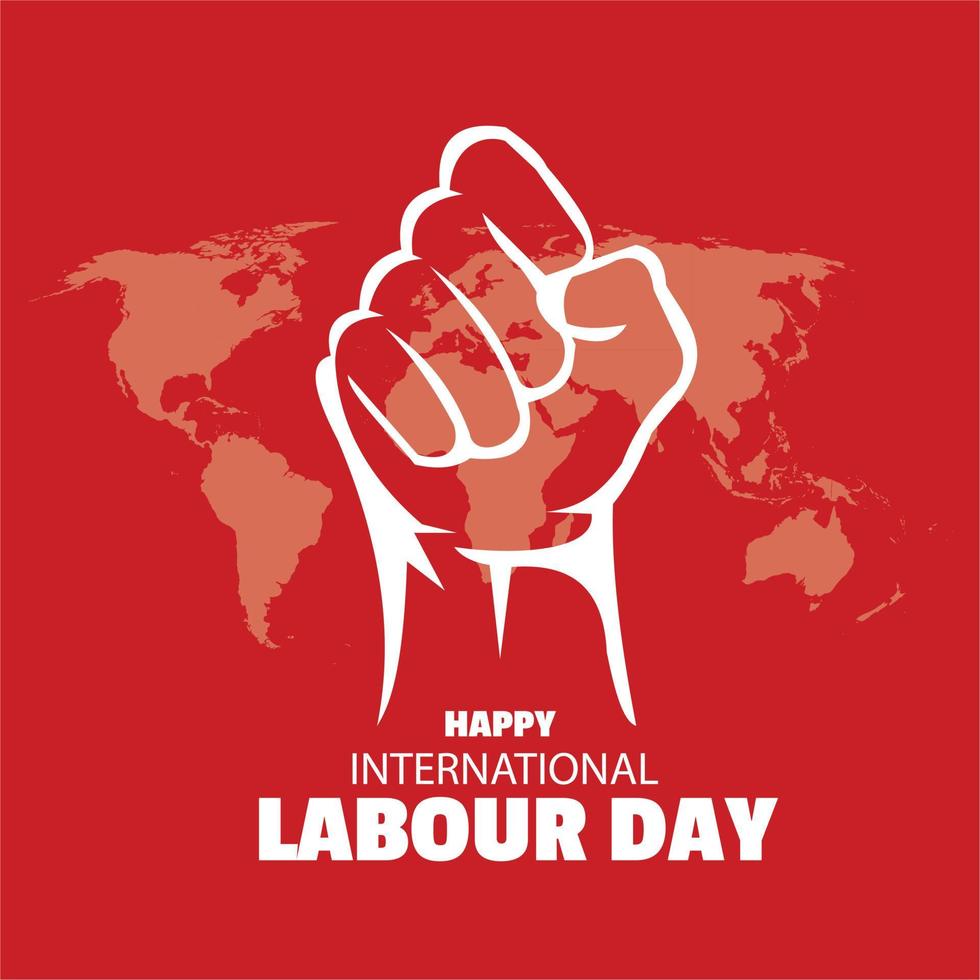 Vector congratulations for International Labor Day. simple and elegant illustration. fist drawing