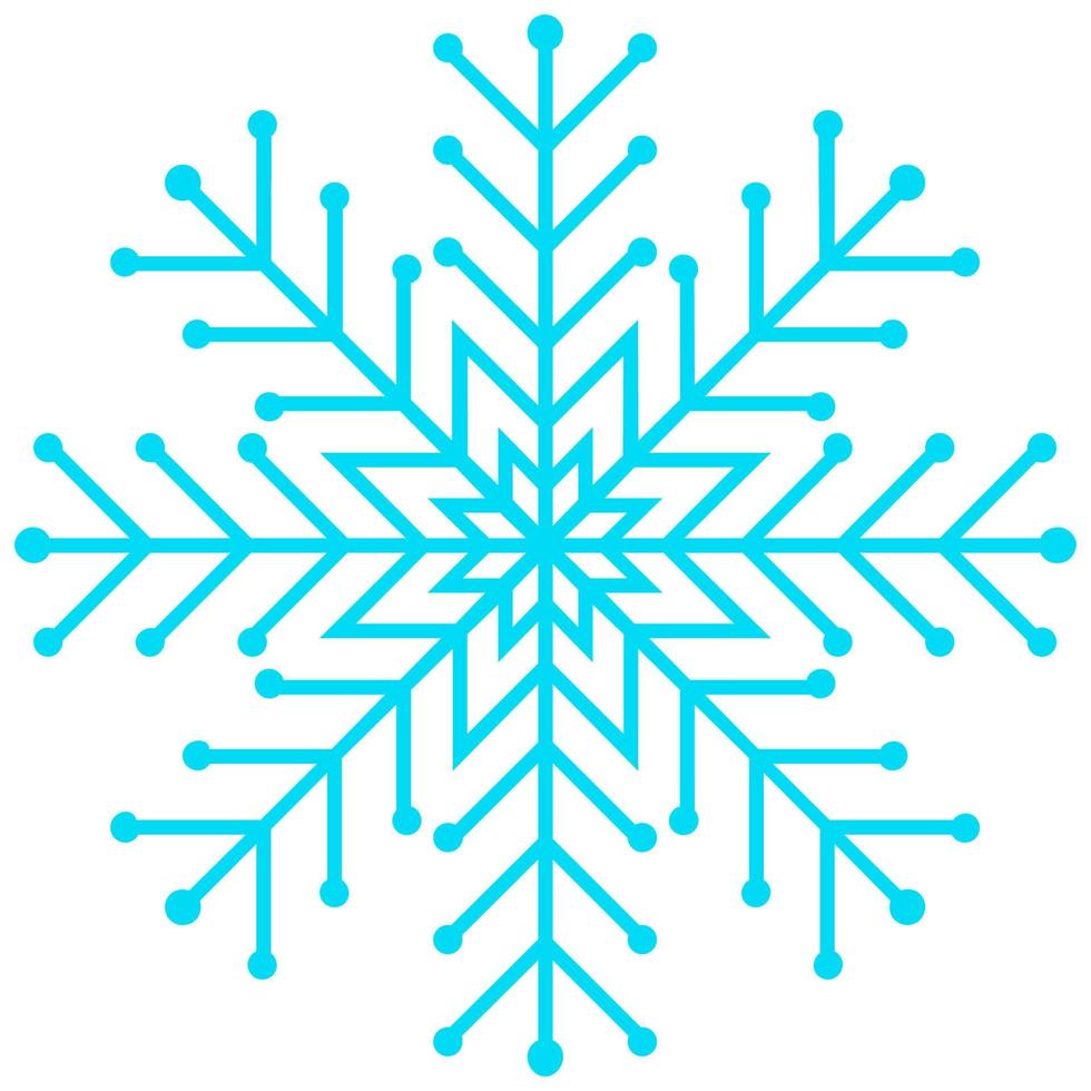 Blue snowflake icon isolated on white background. vector