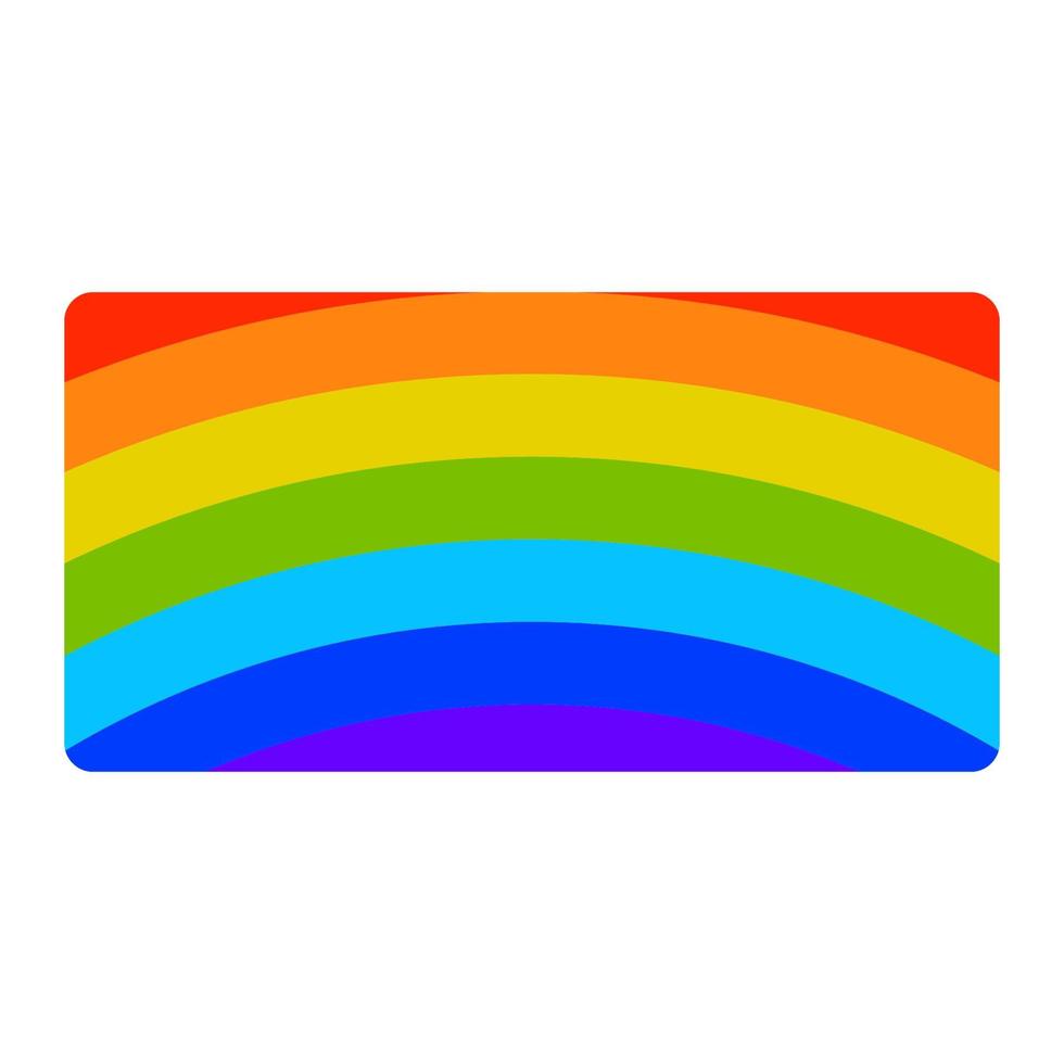 Cartoon square rainbow in flat style isolated on white background. vector