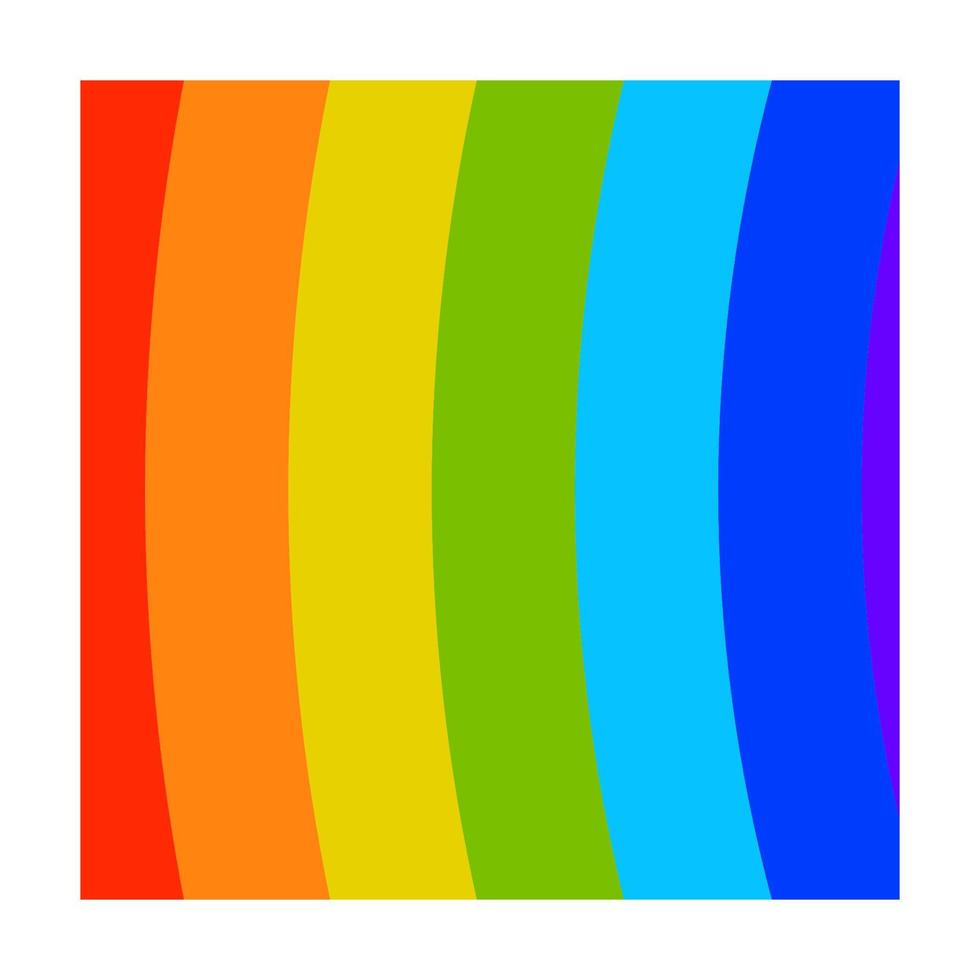 Cartoon square rainbow in flat style isolated on white background. vector