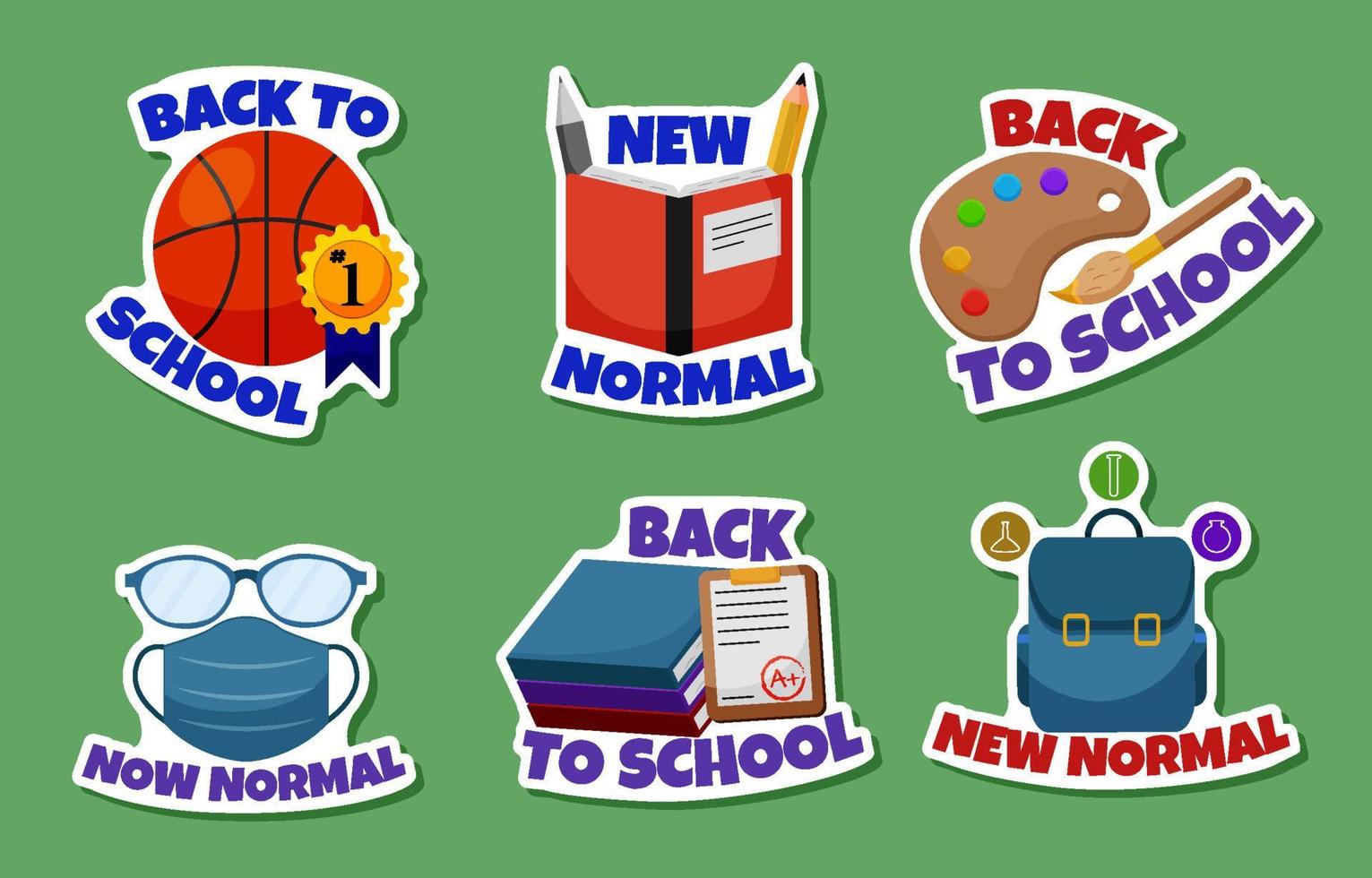 Back to School Sticker Set vector