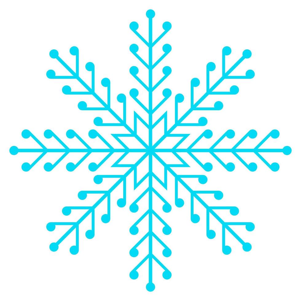 Blue snowflake icon isolated on white background. vector