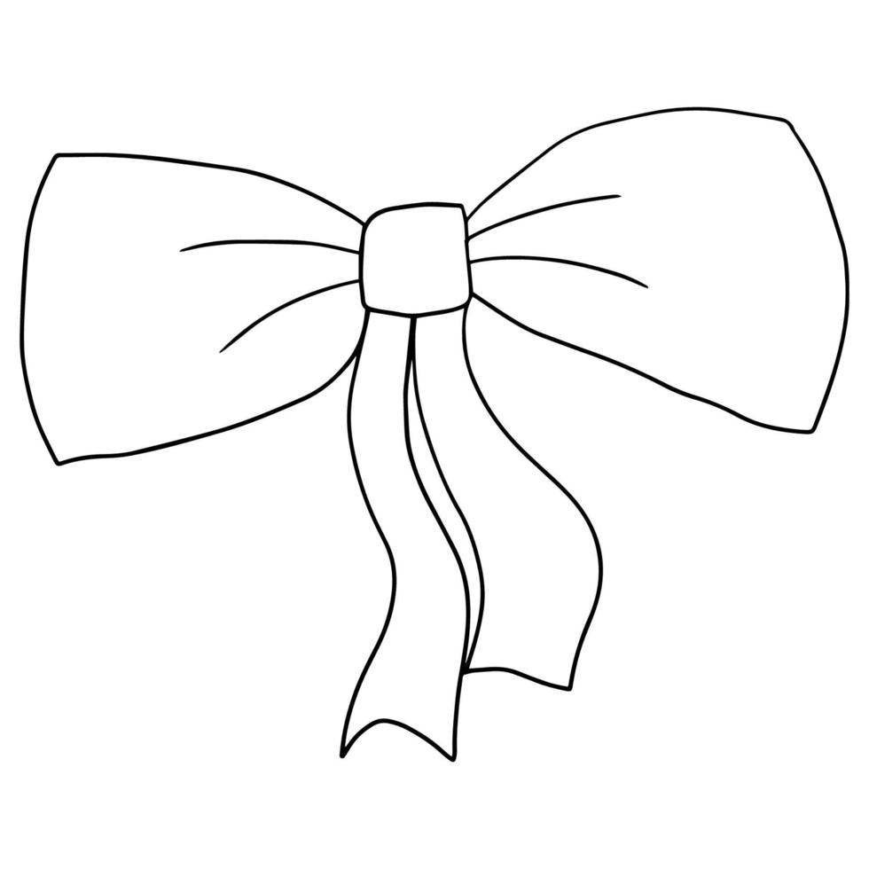 Cartoon doodle linear bow isolated on white background. 6716735 Vector ...