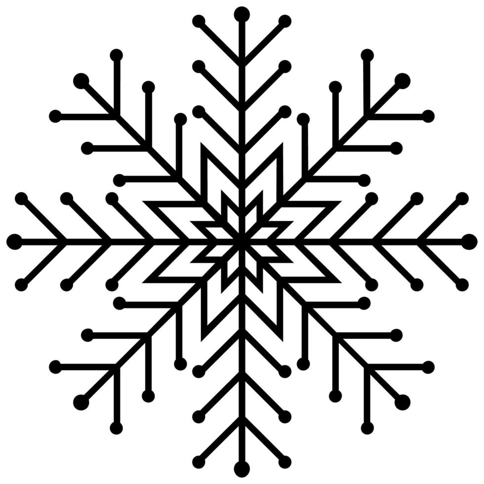 Black snowflake icon isolated on white background. vector