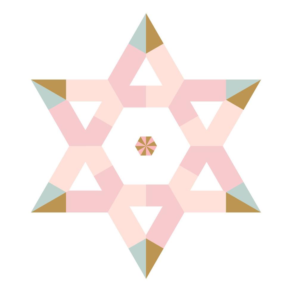 Cute cartoon star in flat style isolated on white background. Geometric shape, logo, icon. vector