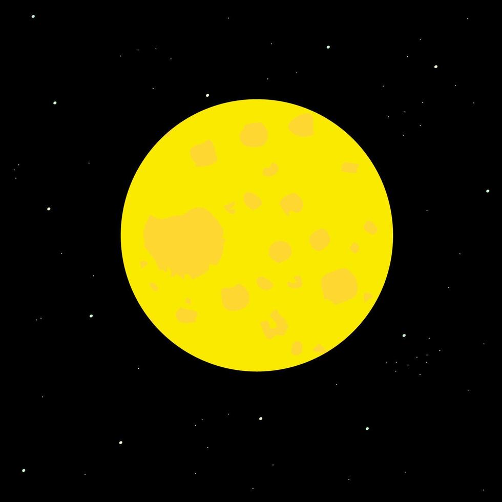 Moon on black background. Space background. vector