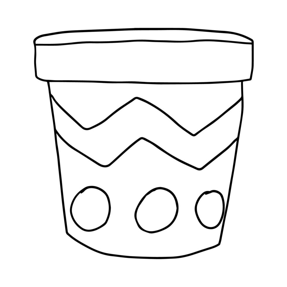 Cute cartoon doodle empty flowerpot isolated on white background. Sketch of  a vase. 6716855 Vector Art at Vecteezy