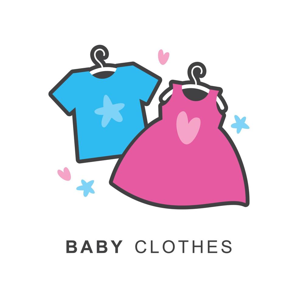 Children's clothing for boys and girls vector