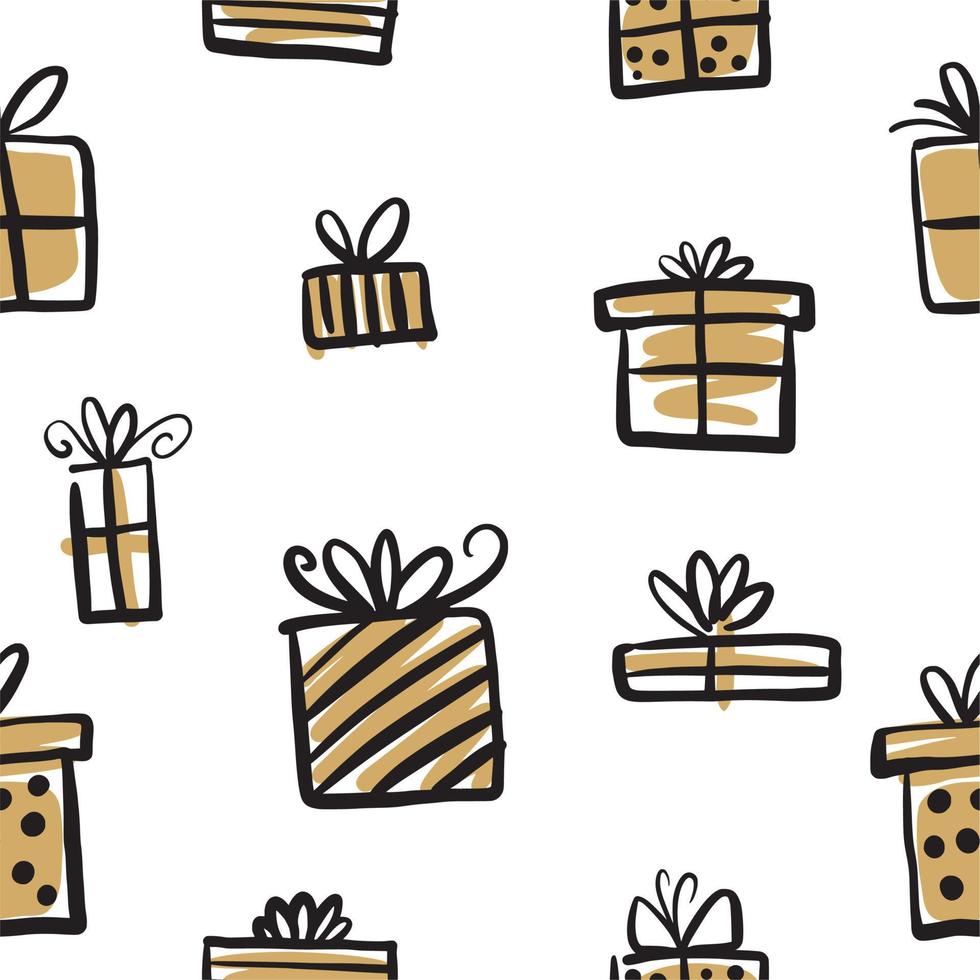 cajas de regalo dibujadas a mano vector