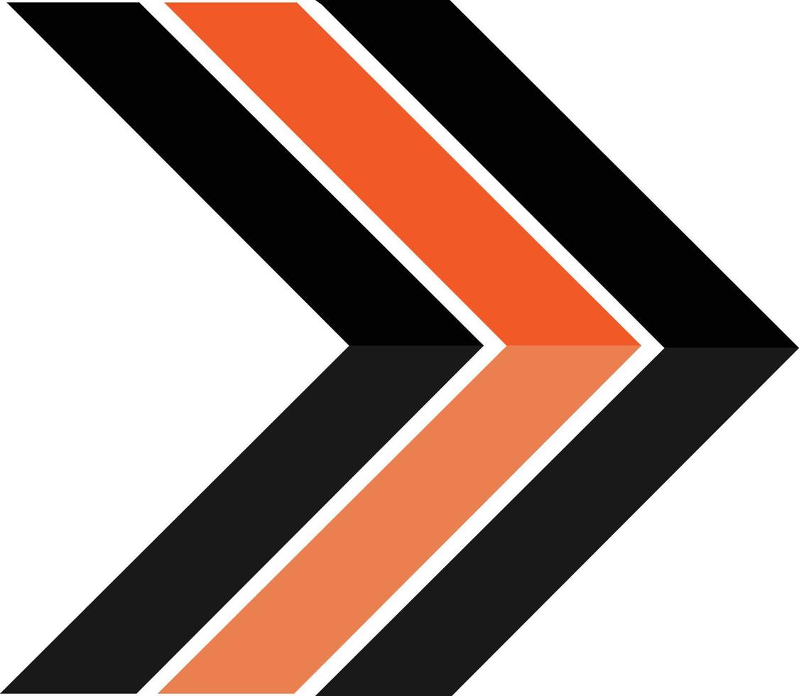 A nice black and orange repeated arrow vector