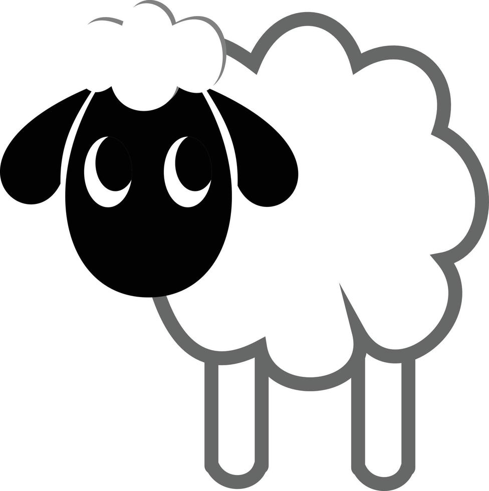 A nice black and white sheep .Happy Eid vector