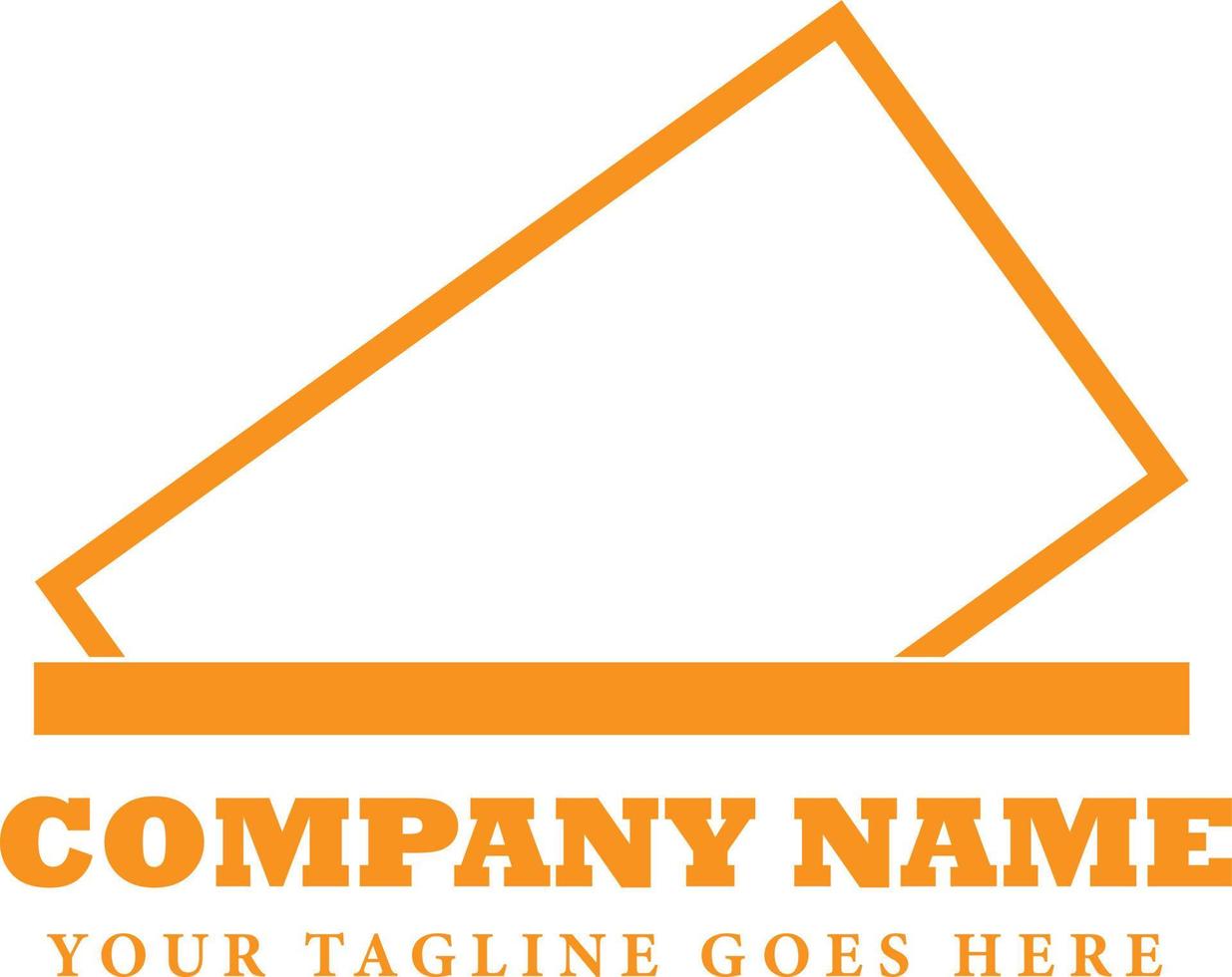 simple orange stamped frame logo. vector
