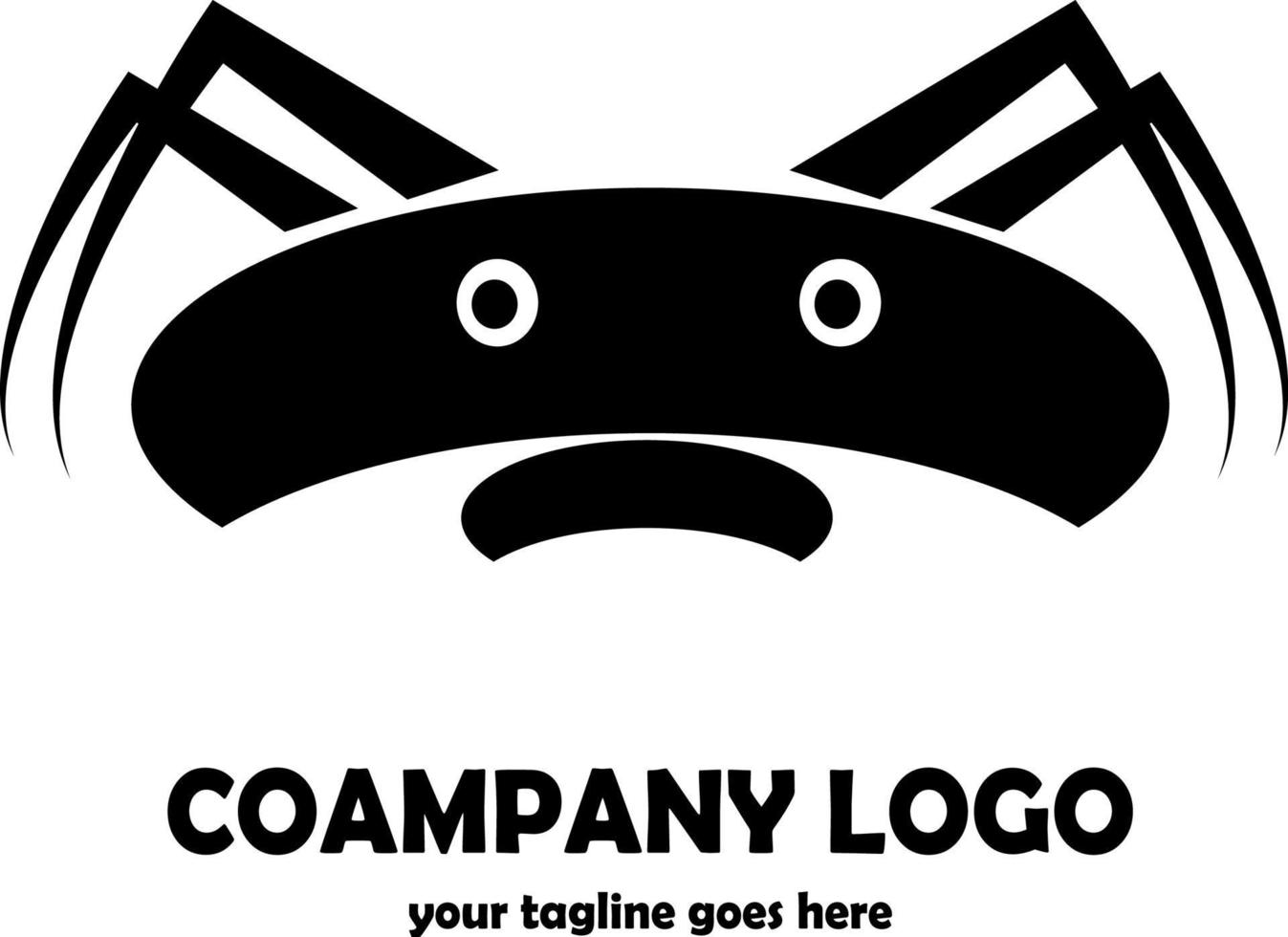 simple crab logo in silhouette style vector