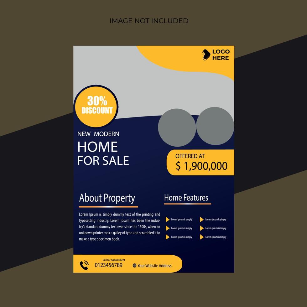 home for sale real state flyer vector