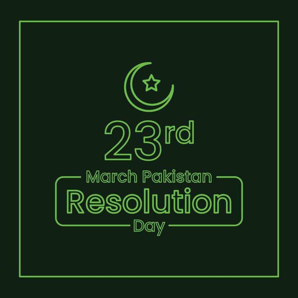 Neon Pakistan Resolution Day Post template vector