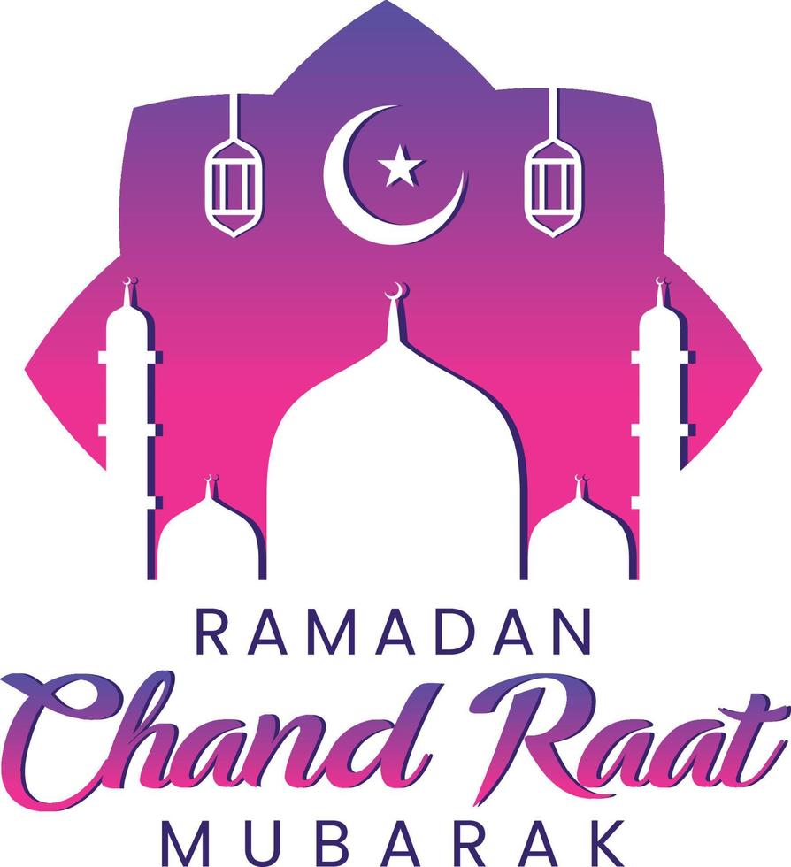 publicación de ramadán chand raat mubarak vector