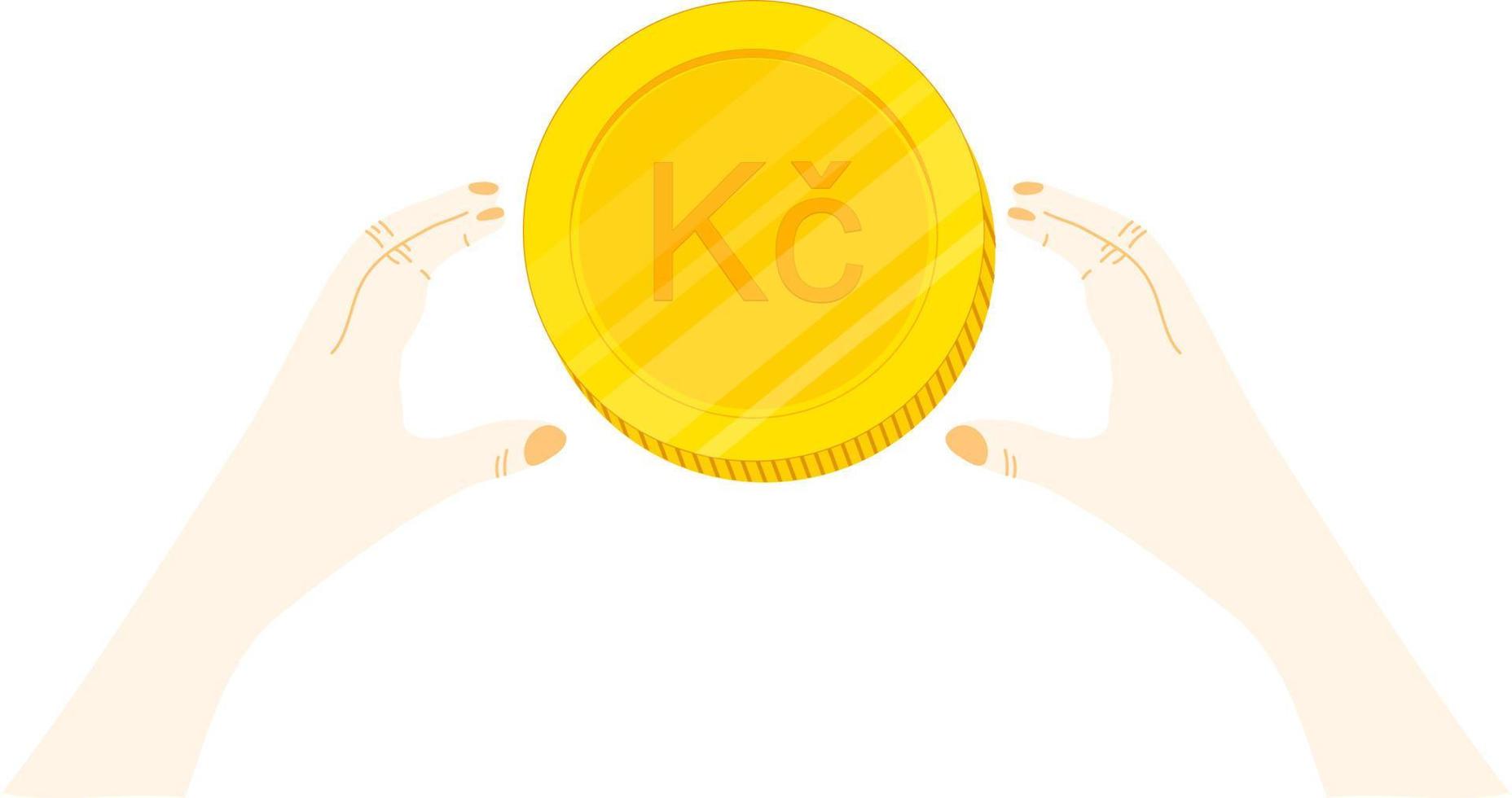 Czech koruna icon vector