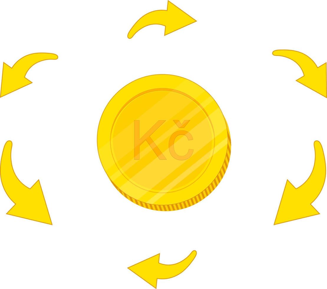 Czech koruna icon vector