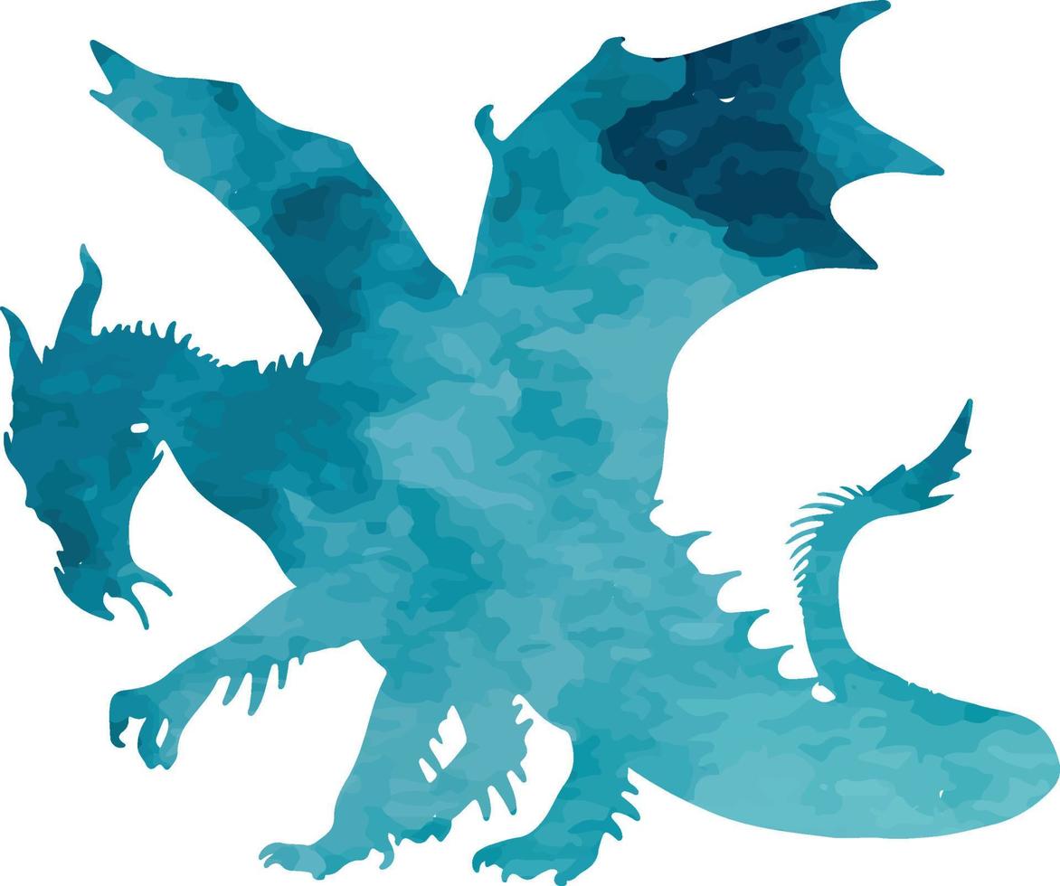 dragon wild animal watercolor vector