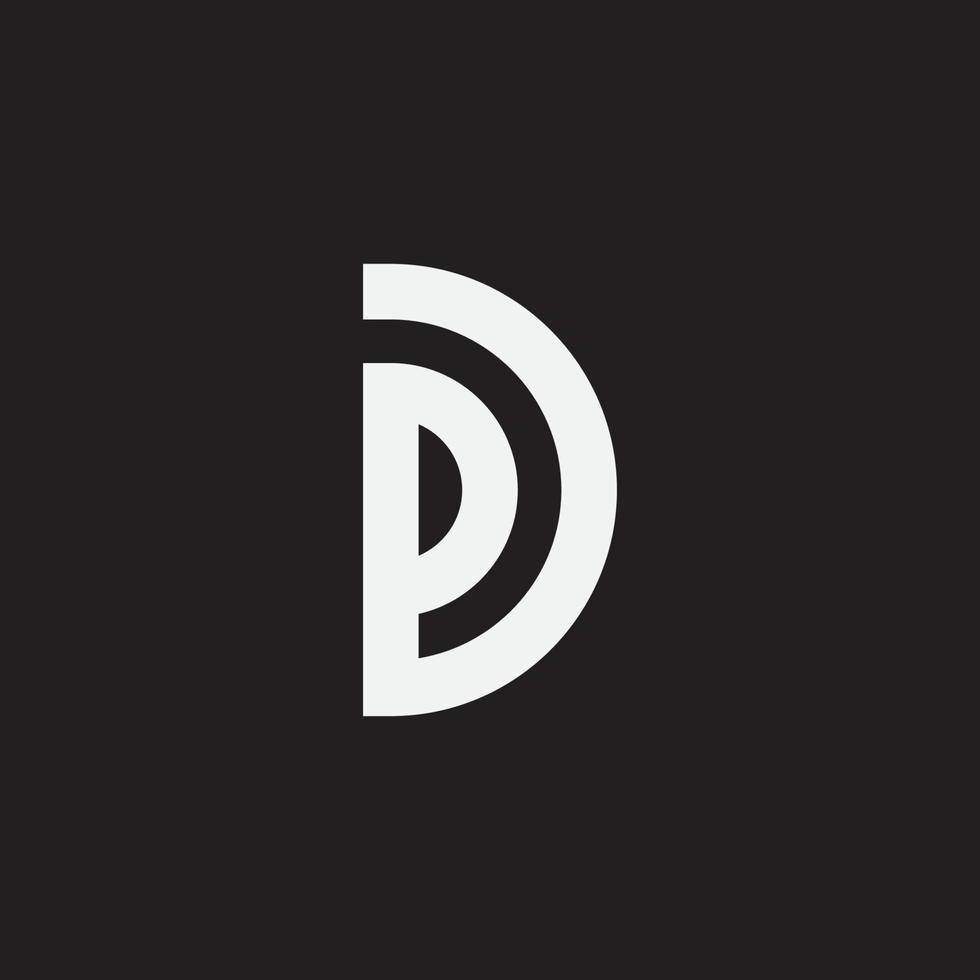 PD or DP monogram design logo template. vector