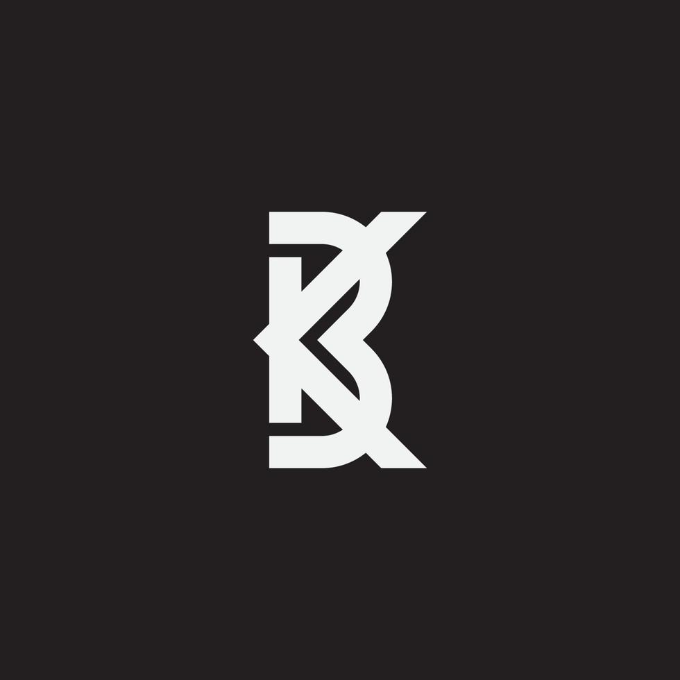 BK or KB monogram design logo template. vector