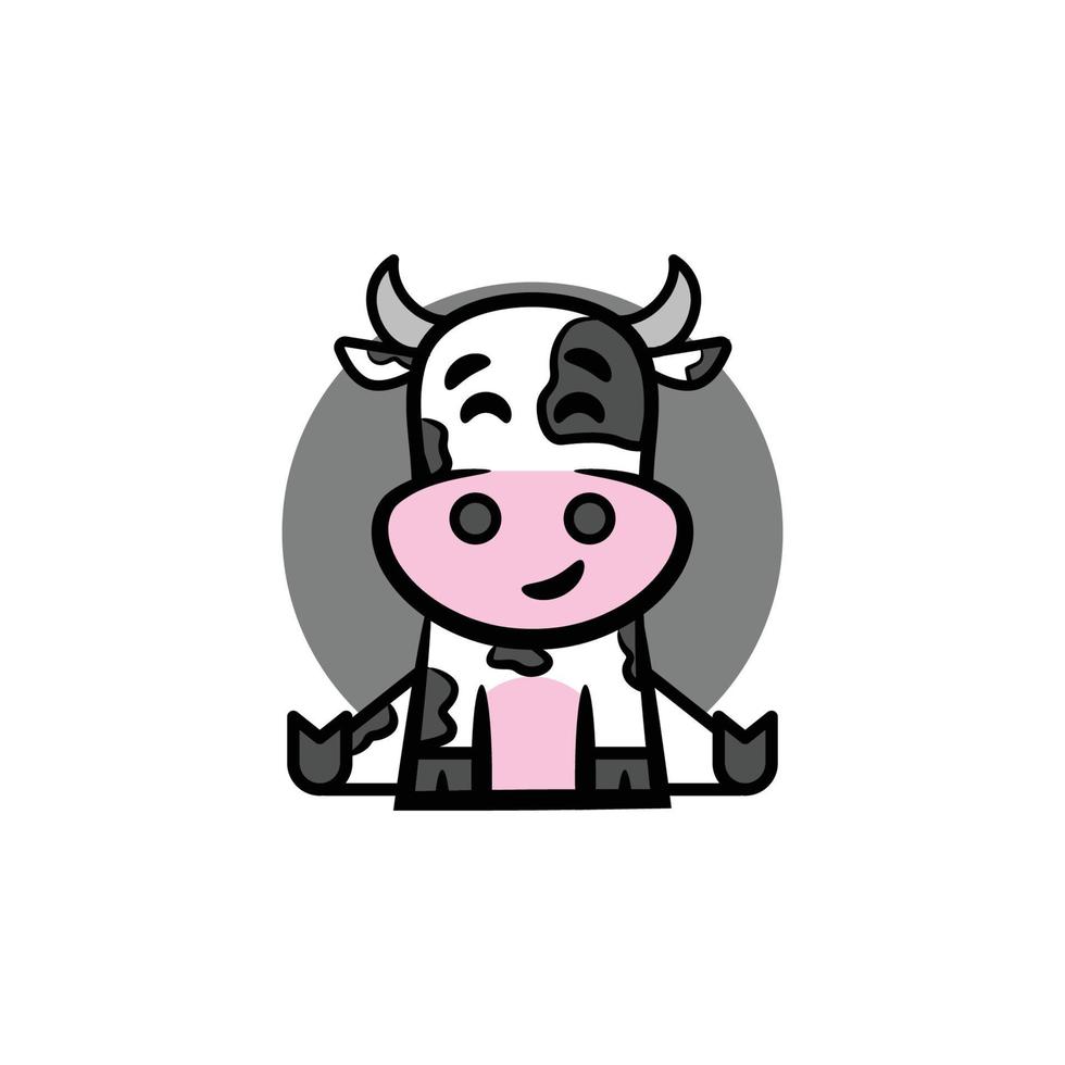 CUTE COW VECTOR, EPS, LOGO, SIMPLE DESIGN, GREY WHITE vector