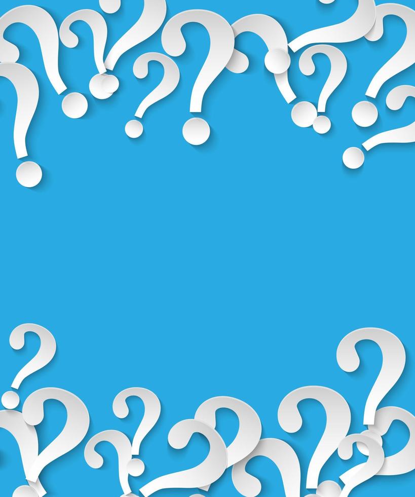 Question mark on blue background.  paper art style. vector. vector