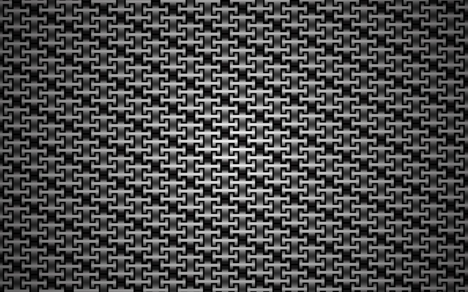 Abstract background texture. Black and gray carbon textured repeating pattern. Metallic chain pattern. Iron metal chain vector