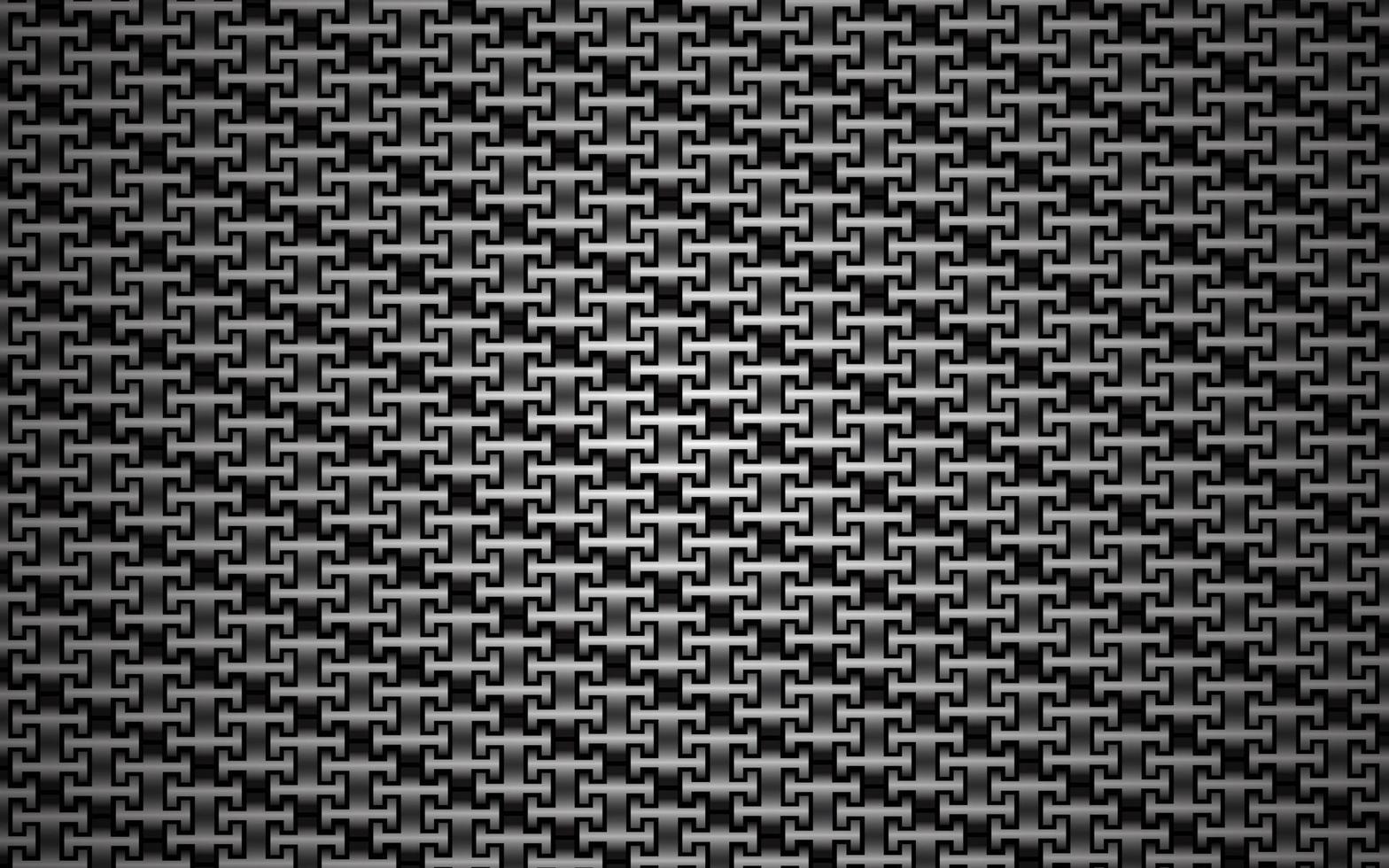 Abstract background texture. Black and gray carbon textured repeating pattern. Metallic chain pattern. Iron metal chain vector