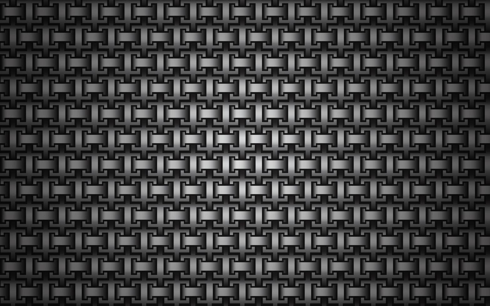 Abstract background texture. Black and gray carbon textured repeating pattern. Metallic chain pattern. Iron metal chain vector