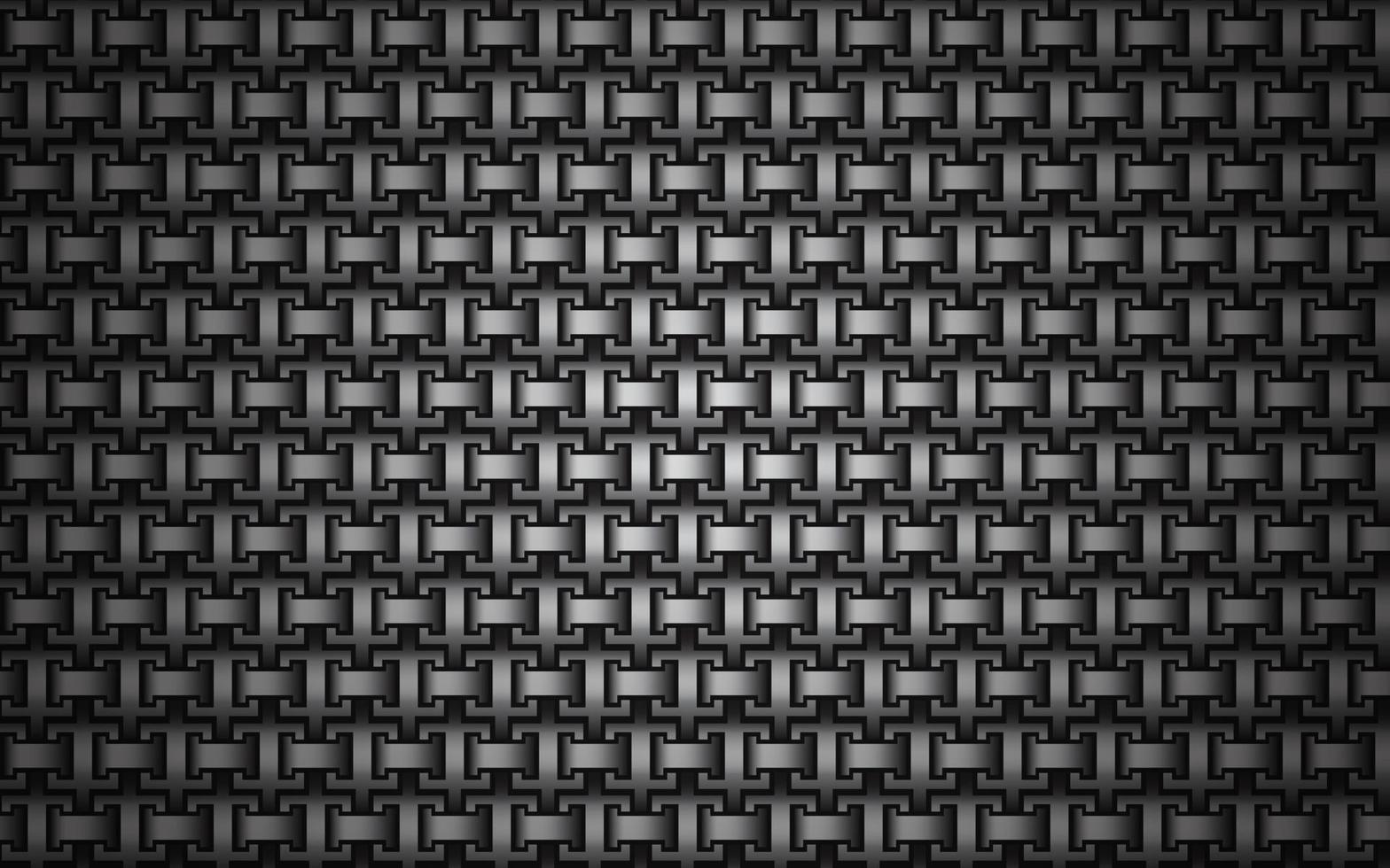 Abstract background texture. Black and gray carbon textured repeating pattern. Metallic chain pattern. Iron metal chain vector