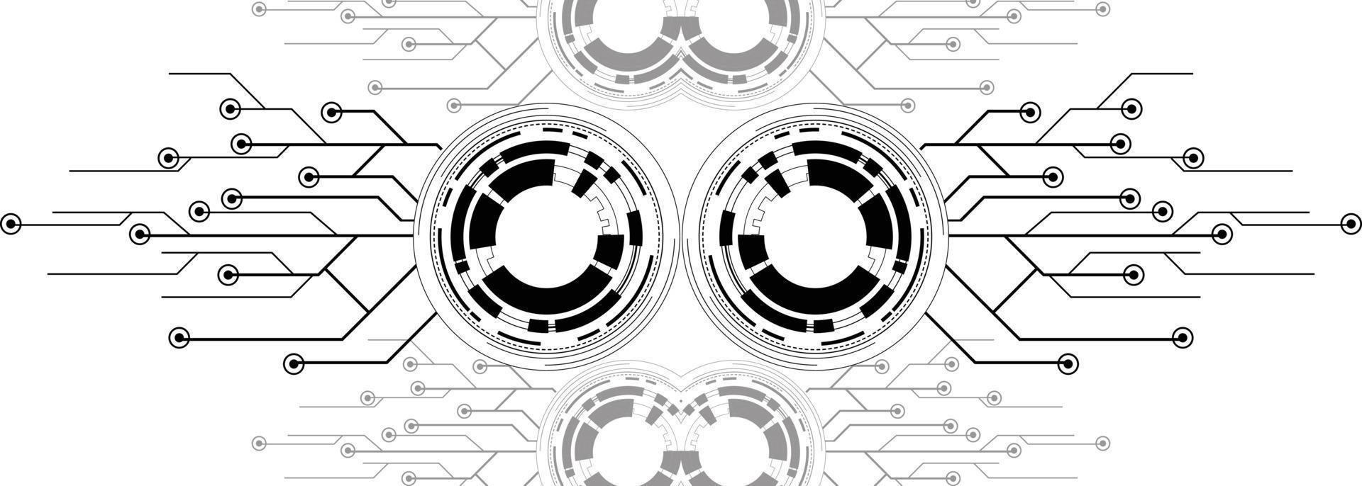 black Circuit board, high computer color background vector