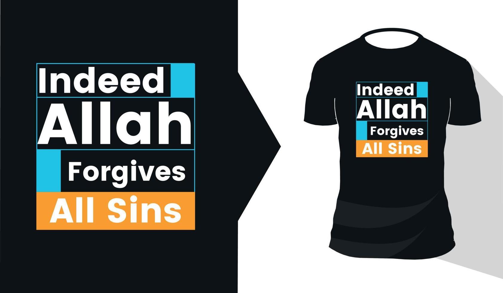 Islamic Typography T-shirts design made for screen-printing and digital printing vector