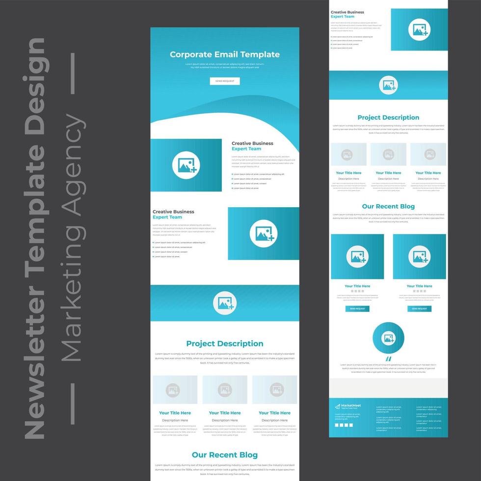 multipurpose business email newsletter template design vector