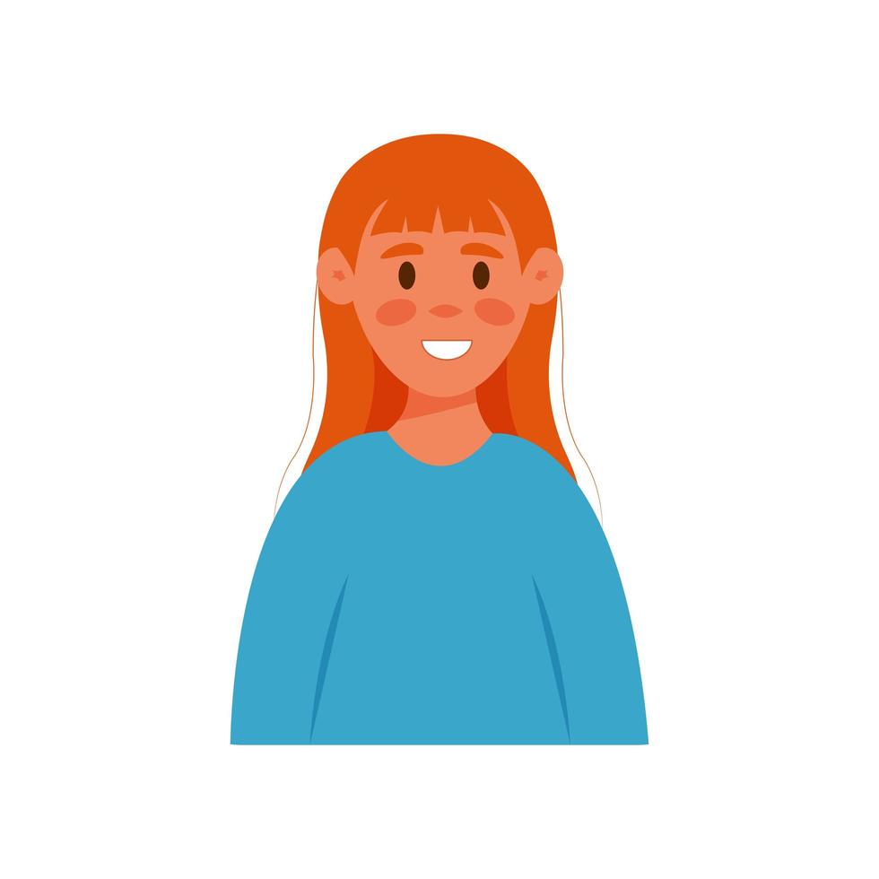 avatar de mujer joven sonriente en estilo de dibujos animados plana. lindo  personaje femenino vectorial. retrato de niña aislado en fondo blanco para  redes sociales, web, chat 6719270 Vector en Vecteezy