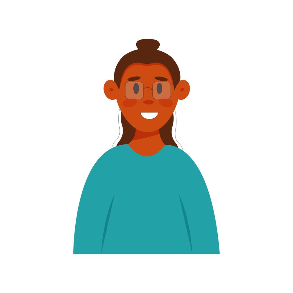 avatar de hombre joven sonriente en estilo de dibujos animados plana. lindo personaje masculino vectorial. retrato de niño aislado en fondo blanco para redes sociales, web, chat vector