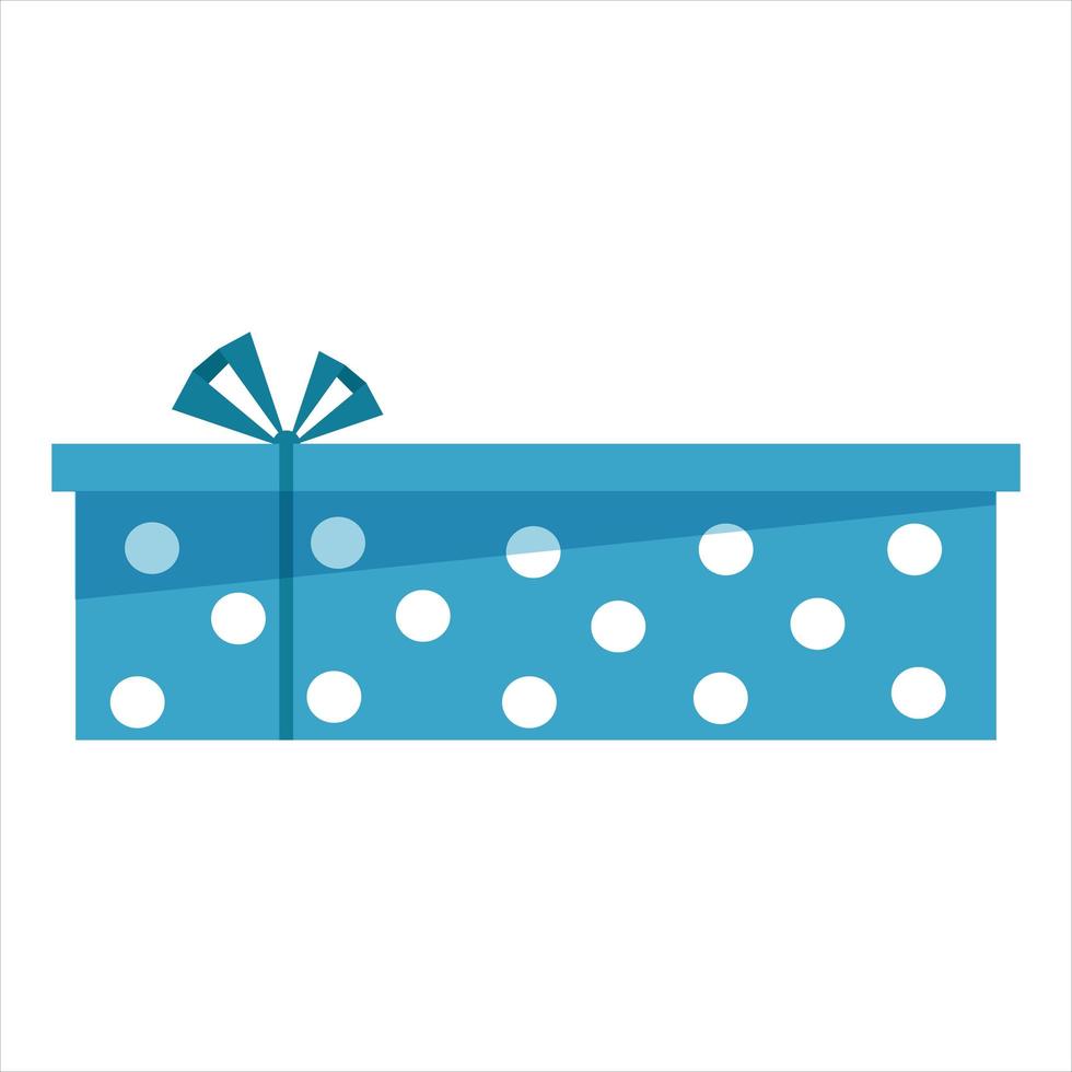 ilustración de vector de caja de regalo con cinta en estilo de dibujos animados plana. caja de regalo colorida para evento de celebración