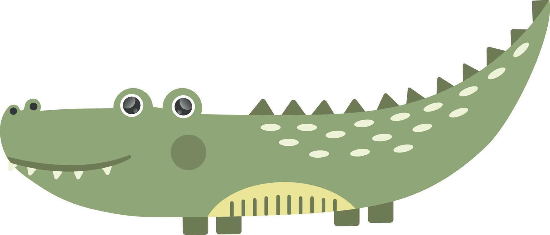 Cute Crocodile Childrens Illustration Drawing for Books Magazines Learning Cards African Animals vector