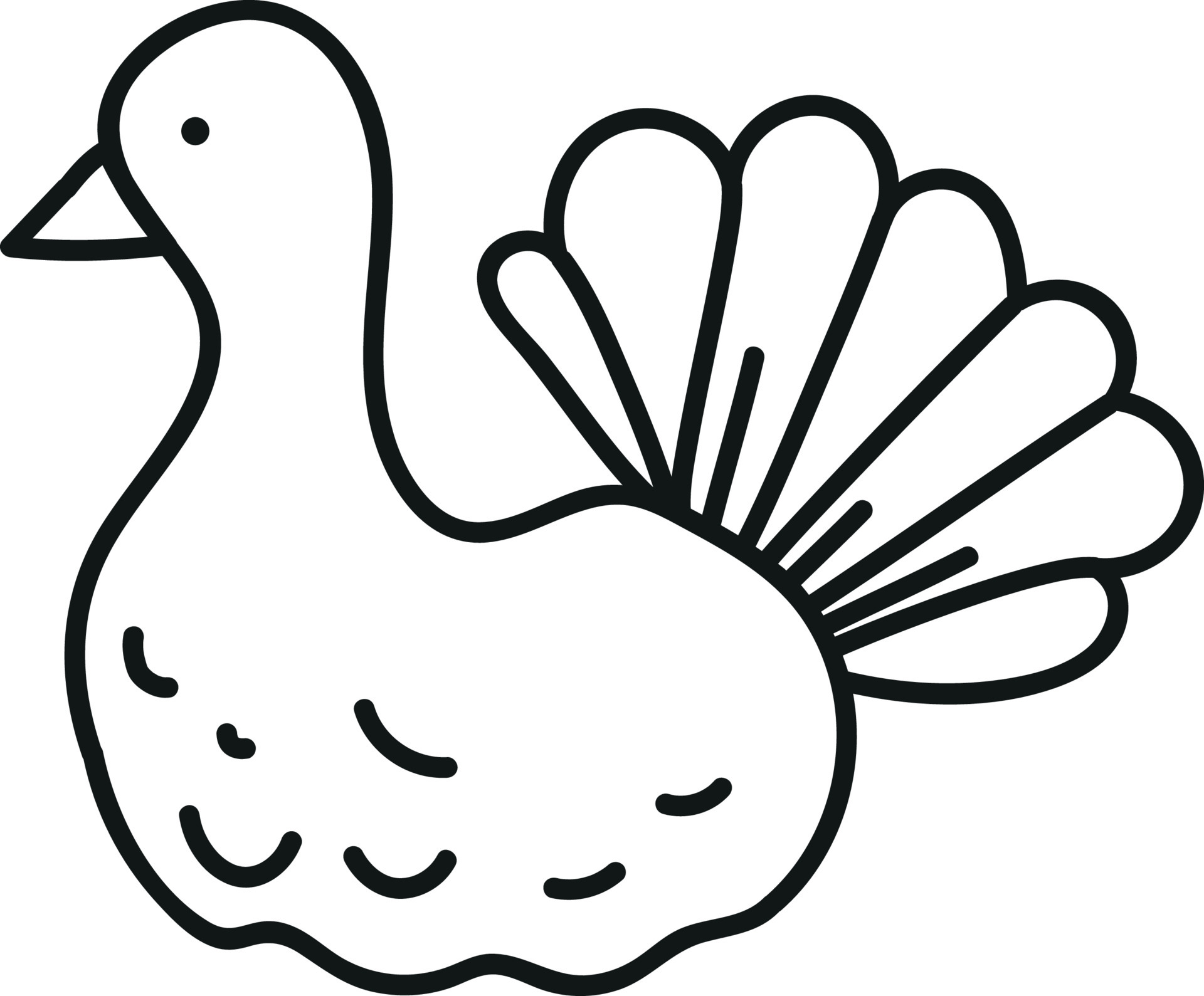 Thanksgiving Doodle Style Turkey Drawing 6719355 Vector Art at Vecteezy